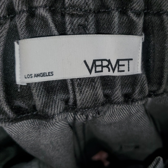 Vervet Flying Monkey Ruffle High Waist Black Faded Jean shorts SZ S - Picture 2 of 6